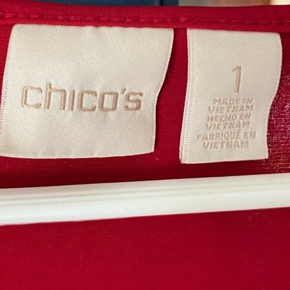 Chico’s Dress Women’s  Size M (1) Red Long Sleeve PullOver‎ - Picture 7 of 7